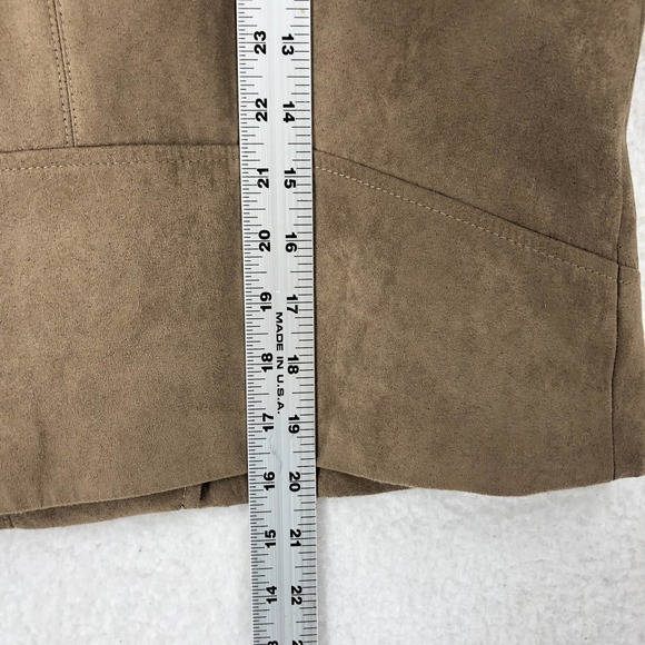 J.Crew Mercantile Womens S Tan Moto Jacket Faux Suede Asymmetrical Zipper Front - Picture 5 of 6